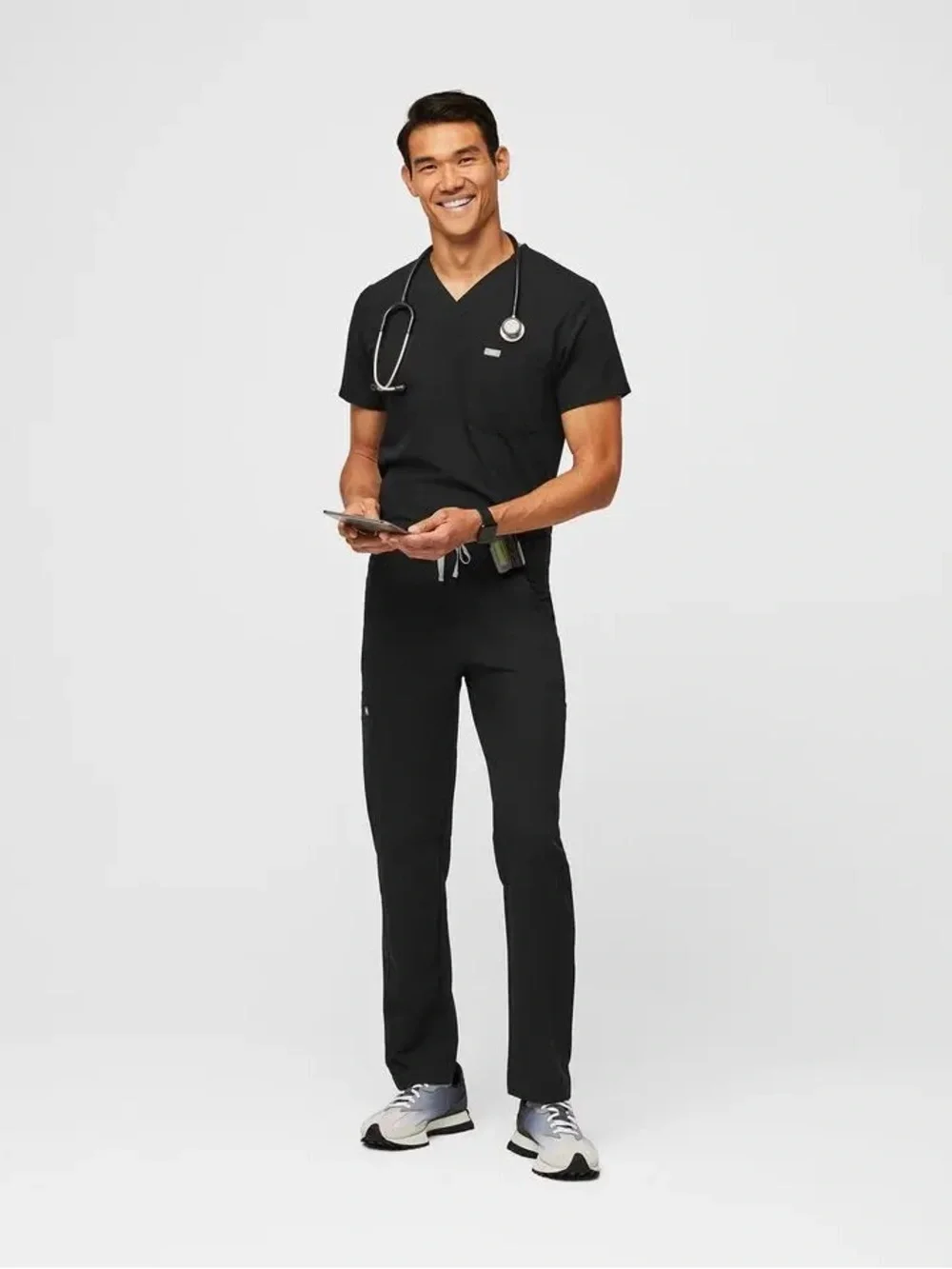 FIGS Men's Sz S Technical Collection Black Axim Straight-Leg Scrub Pant